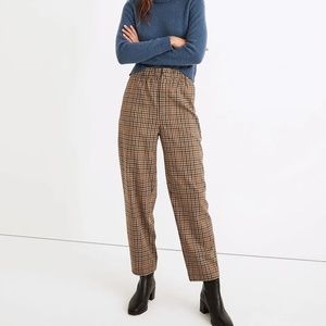 Madewell - PULL-ON HIGH-RISE TAPERED PANTS IN COSTER PLAID - SMALL